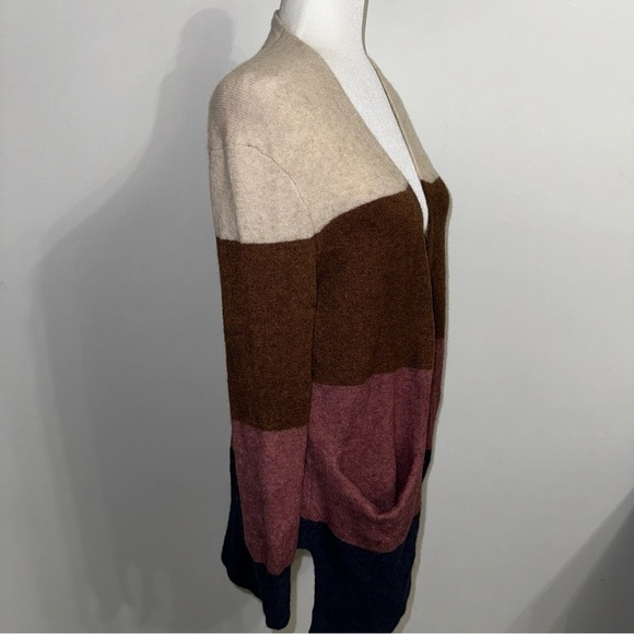 Madewell Ryder Stripe Cardigan Cream Pink color Block Color Stripped Sweater XXS - Picture 5 of 15